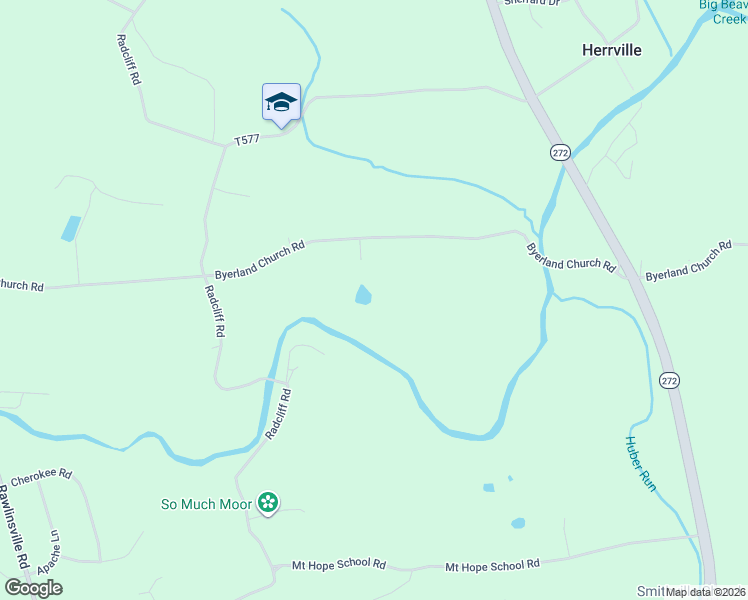 map of restaurants, bars, coffee shops, grocery stores, and more near 439 Byerland Church Road in Willow Street