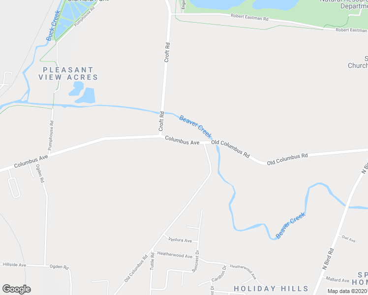 map of restaurants, bars, coffee shops, grocery stores, and more near 3375 Columbus Avenue in Springfield