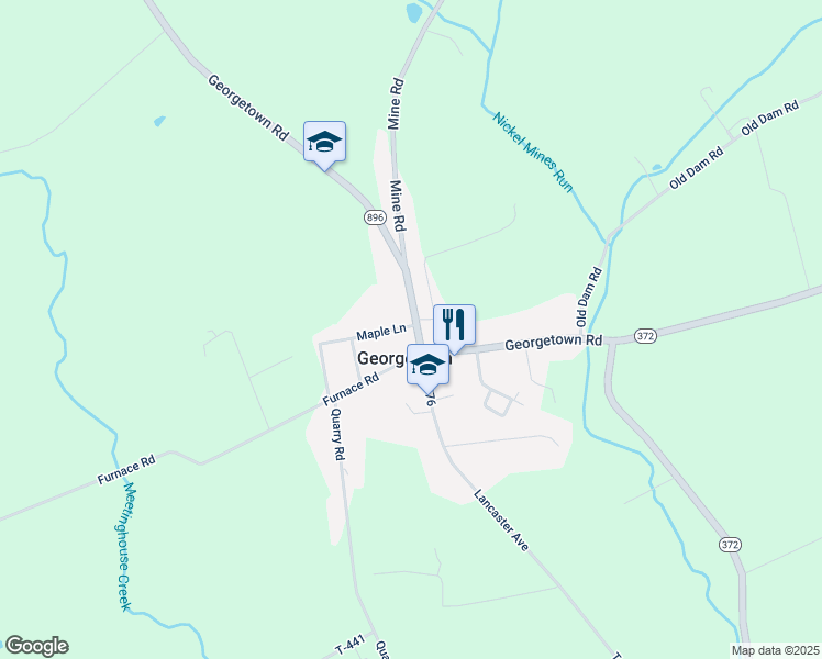 map of restaurants, bars, coffee shops, grocery stores, and more near 1090 Georgetown Road in Paradise