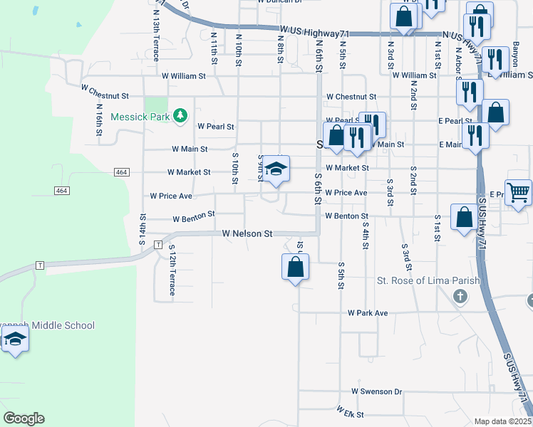 map of restaurants, bars, coffee shops, grocery stores, and more near 808 West Price Avenue in Savannah