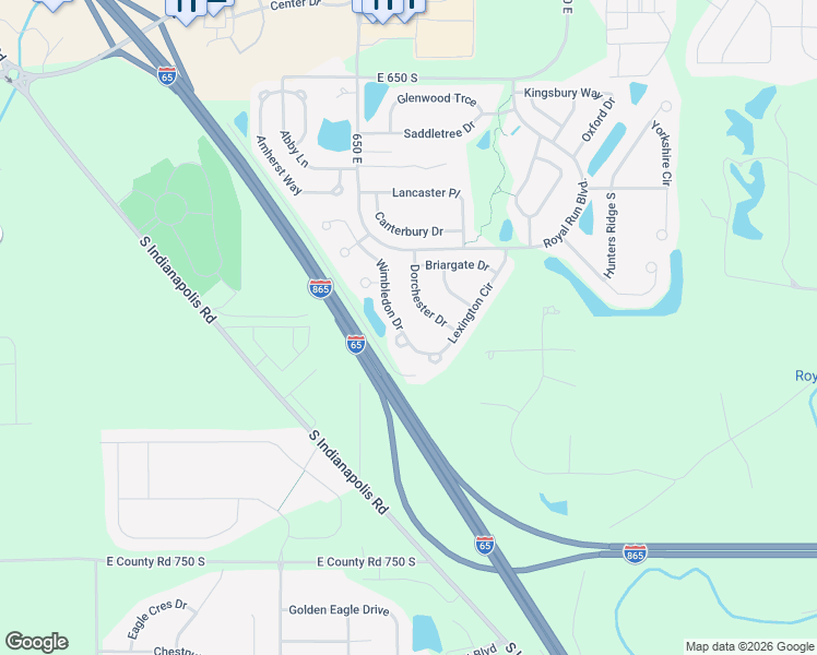 map of restaurants, bars, coffee shops, grocery stores, and more near 6740 Dorchester Drive in Zionsville
