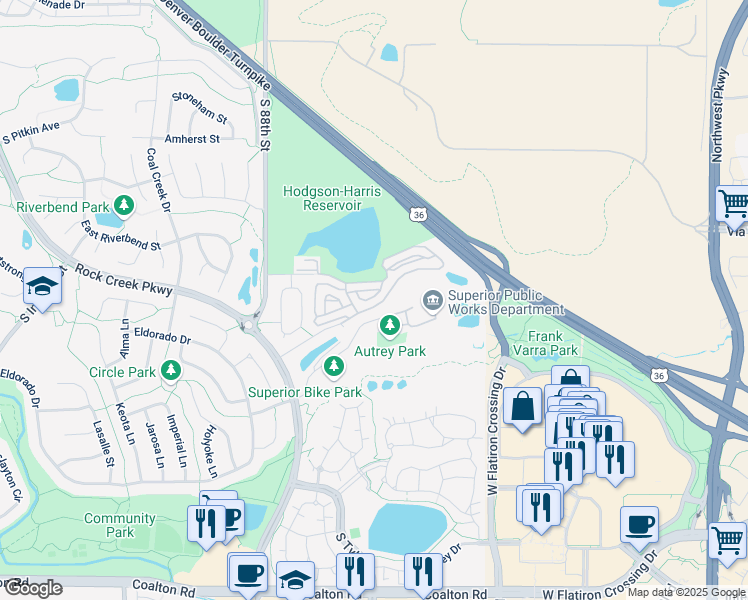 map of restaurants, bars, coffee shops, grocery stores, and more near 2016 Oxford Lane in Louisville