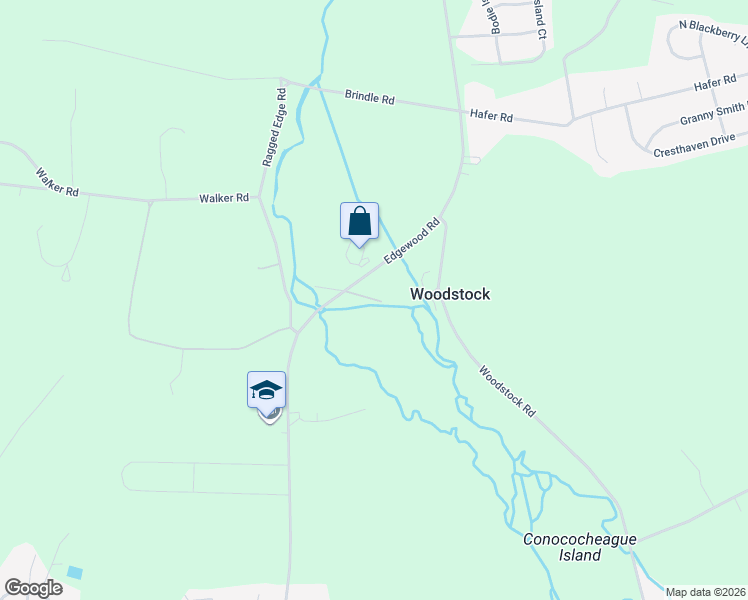 map of restaurants, bars, coffee shops, grocery stores, and more near Edgewood Court in Chambersburg