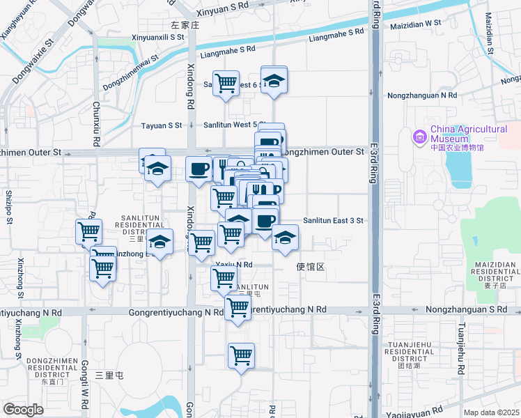map of restaurants, bars, coffee shops, grocery stores, and more near in 