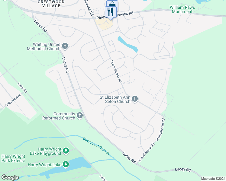 map of restaurants, bars, coffee shops, grocery stores, and more near 335 Gardenia Drive in Manchester Township