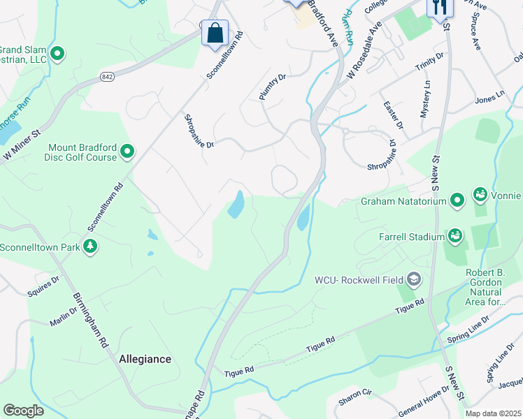 map of restaurants, bars, coffee shops, grocery stores, and more near 445 Darlington Drive in West Chester