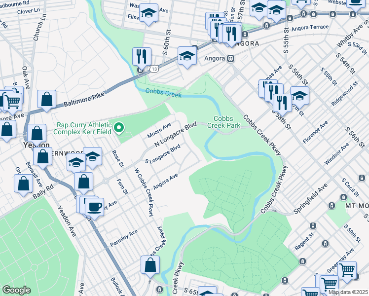 map of restaurants, bars, coffee shops, grocery stores, and more near 658 Parkview Boulevard in Lansdowne