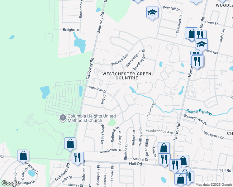 map of restaurants, bars, coffee shops, grocery stores, and more near 610 Bantry Bay Court in Galloway