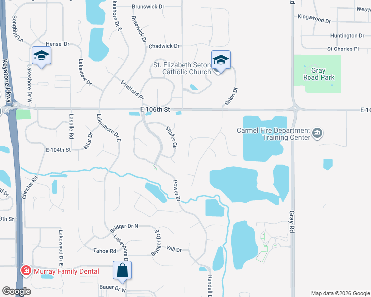map of restaurants, bars, coffee shops, grocery stores, and more near 10514 Shafer Circle in Carmel