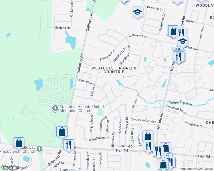 map of restaurants, bars, coffee shops, grocery stores, and more near 608 Bantry Bay Court in Galloway