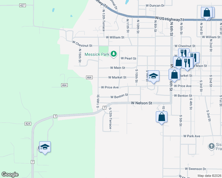 map of restaurants, bars, coffee shops, grocery stores, and more near 1206 West Price Avenue in Savannah