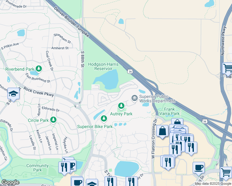 map of restaurants, bars, coffee shops, grocery stores, and more near 2010 Shamrock Drive in Louisville