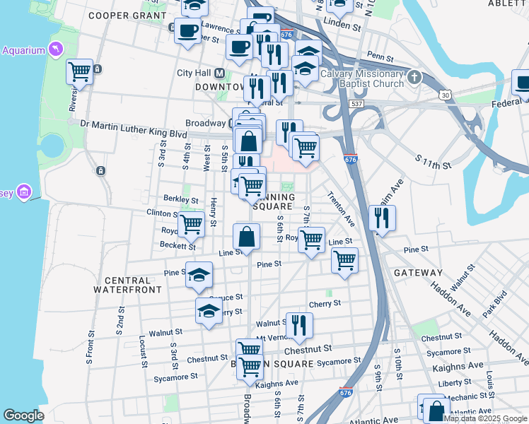map of restaurants, bars, coffee shops, grocery stores, and more near in Camden