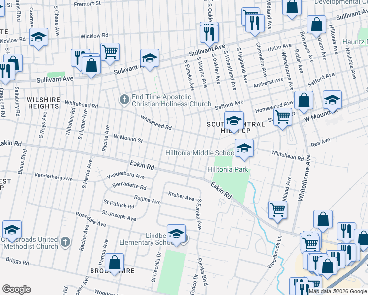 map of restaurants, bars, coffee shops, grocery stores, and more near 785 South Terrace Avenue in Columbus