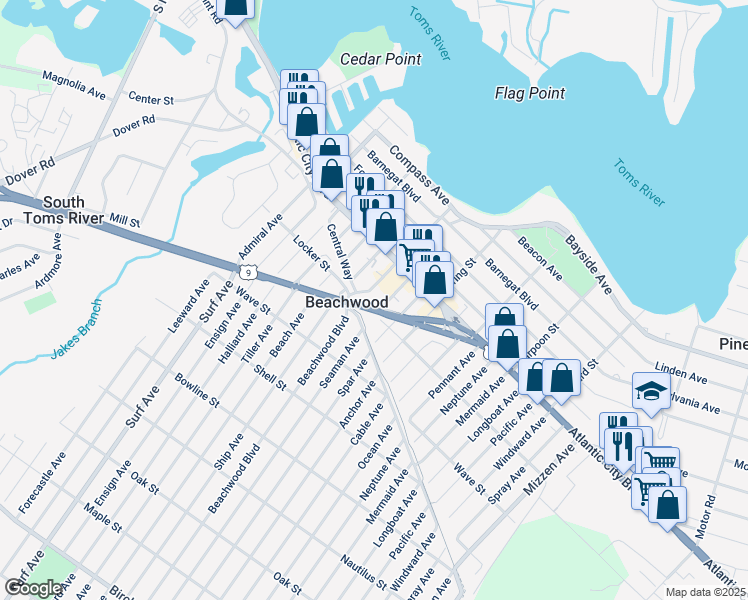 map of restaurants, bars, coffee shops, grocery stores, and more near 70 Pennsylvania Way in Beachwood
