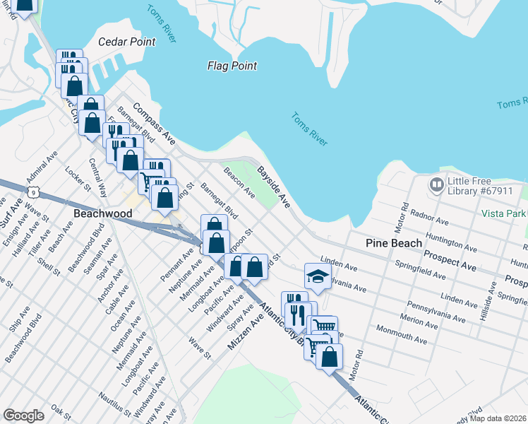 map of restaurants, bars, coffee shops, grocery stores, and more near 600 Beacon Avenue in Beachwood