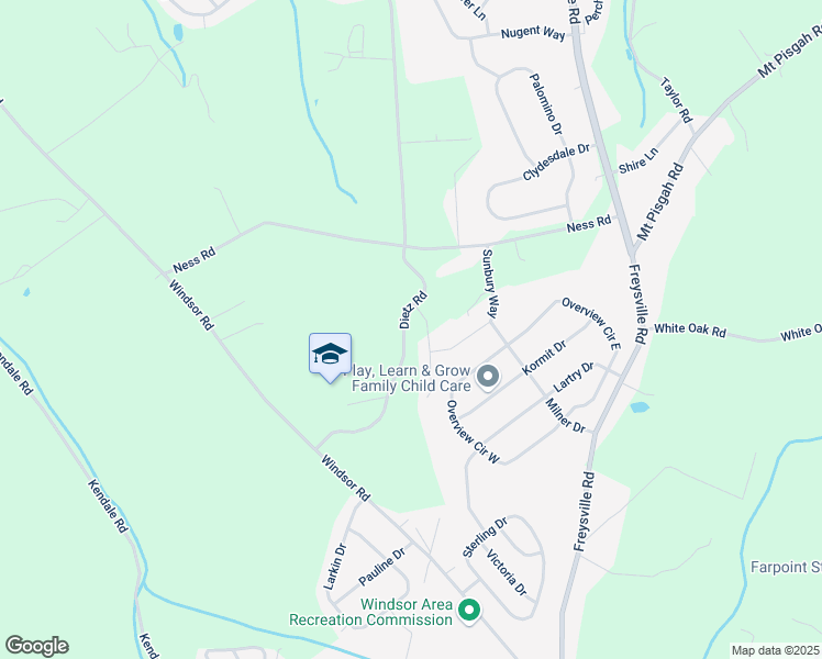 map of restaurants, bars, coffee shops, grocery stores, and more near 1265 Dietz Road in Red Lion