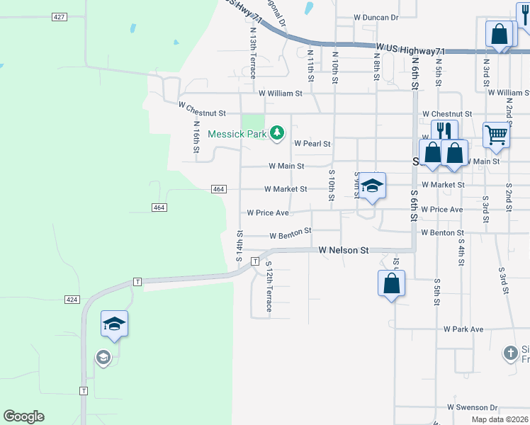 map of restaurants, bars, coffee shops, grocery stores, and more near 1206 West Price Avenue in Savannah