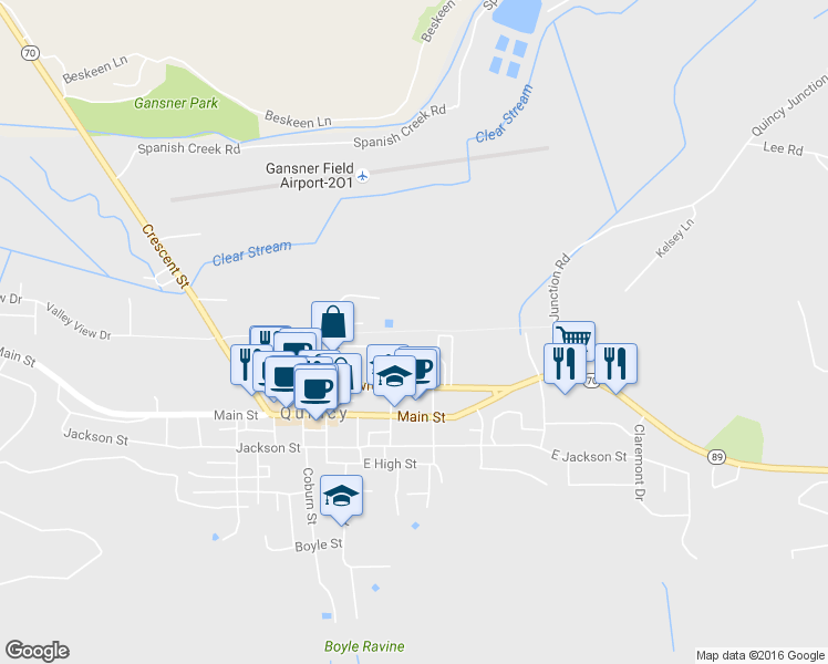 map of restaurants, bars, coffee shops, grocery stores, and more near Bike Path in Quincy