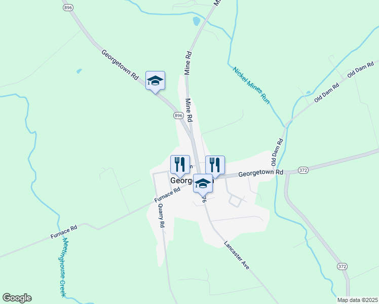 map of restaurants, bars, coffee shops, grocery stores, and more near 1082 Georgetown Road in Paradise