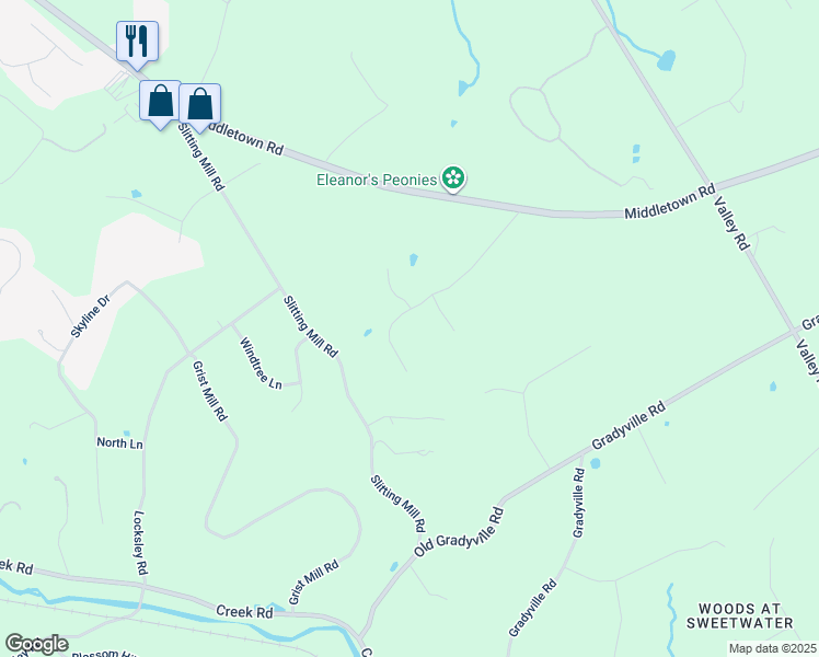 map of restaurants, bars, coffee shops, grocery stores, and more near 1608 Meadow Ln in Glen Mills