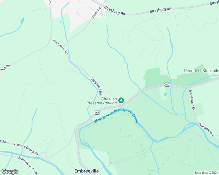 map of restaurants, bars, coffee shops, grocery stores, and more near 907 Stargazers Road in Coatesville