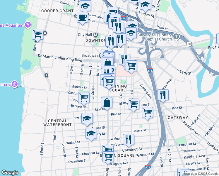 map of restaurants, bars, coffee shops, grocery stores, and more near in Camden