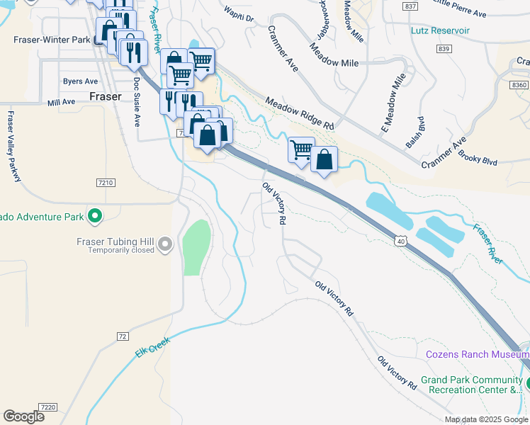 map of restaurants, bars, coffee shops, grocery stores, and more near in Winter Park