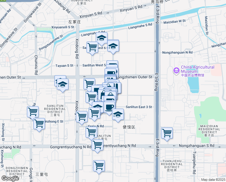 map of restaurants, bars, coffee shops, grocery stores, and more near in 