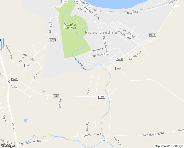 map of restaurants, bars, coffee shops, grocery stores, and more near Elm Drive in Rices Landing