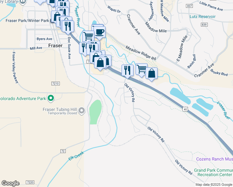 map of restaurants, bars, coffee shops, grocery stores, and more near 701 Zerex Street in Parshall