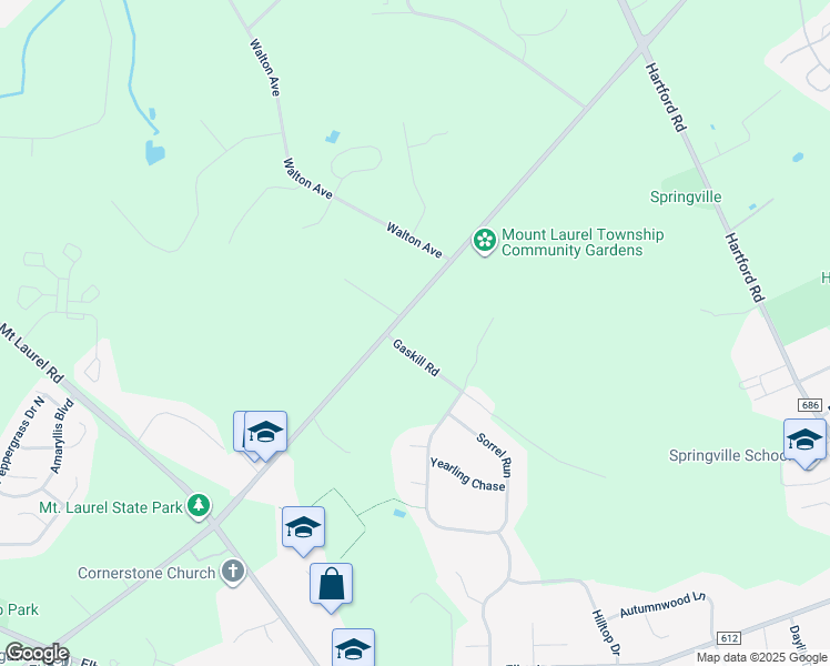 map of restaurants, bars, coffee shops, grocery stores, and more near 1316 Hainesport Mount Laurel Road in Mount Laurel Township