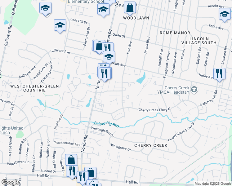 map of restaurants, bars, coffee shops, grocery stores, and more near 5289 Brandenberry Drive in Columbus