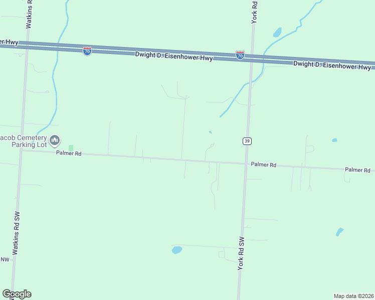 map of restaurants, bars, coffee shops, grocery stores, and more near 7554 Palmer Road Southwest in Pataskala