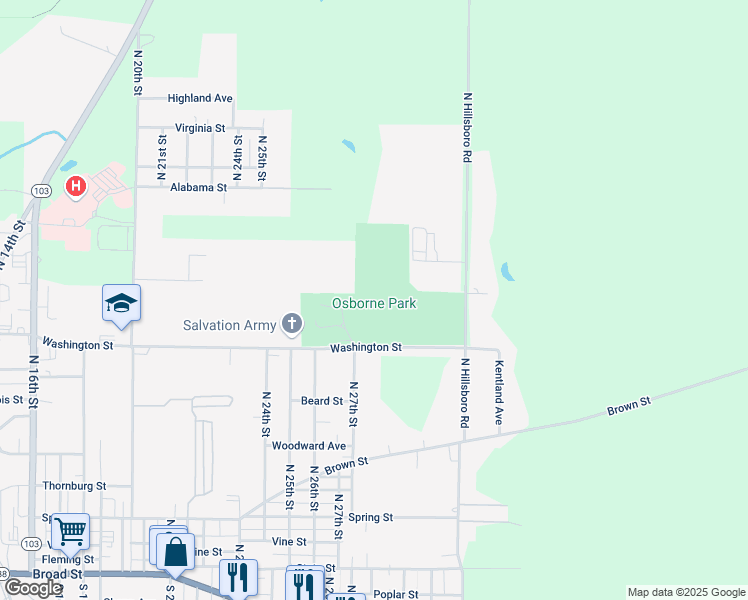 map of restaurants, bars, coffee shops, grocery stores, and more near 772 Washington Street in New Castle