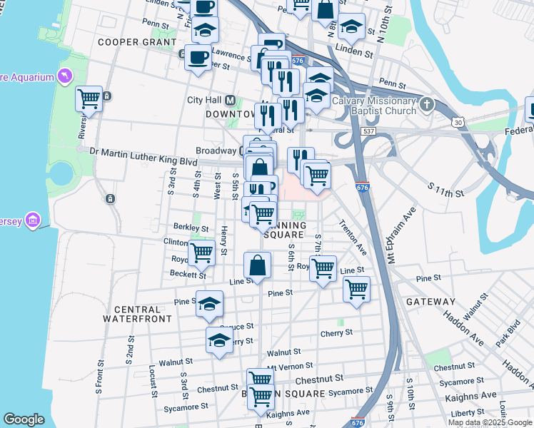 map of restaurants, bars, coffee shops, grocery stores, and more near 570 Benson Street in Camden