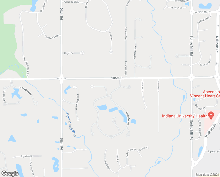 map of restaurants, bars, coffee shops, grocery stores, and more near 1250 Laurelwood in Carmel