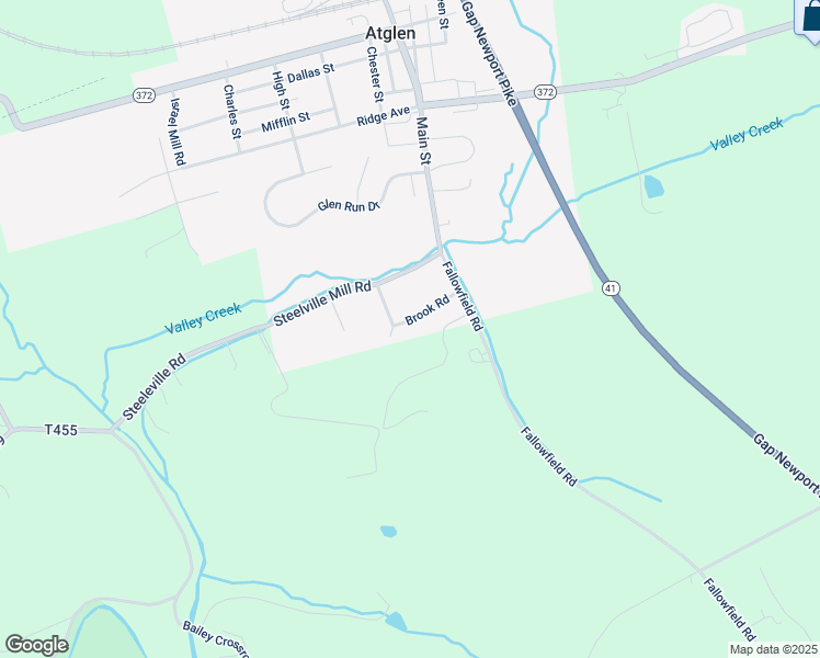 map of restaurants, bars, coffee shops, grocery stores, and more near 326 Brook Road in Atglen