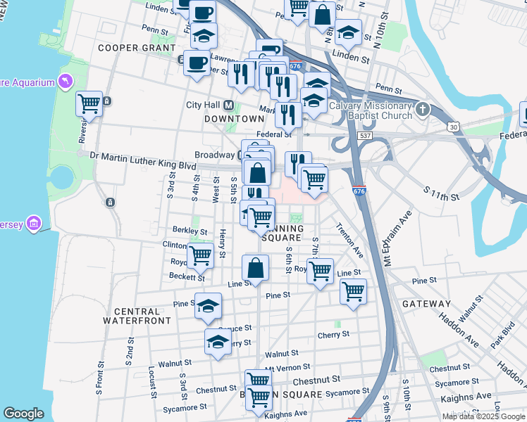 map of restaurants, bars, coffee shops, grocery stores, and more near 570 Benson Street in Camden