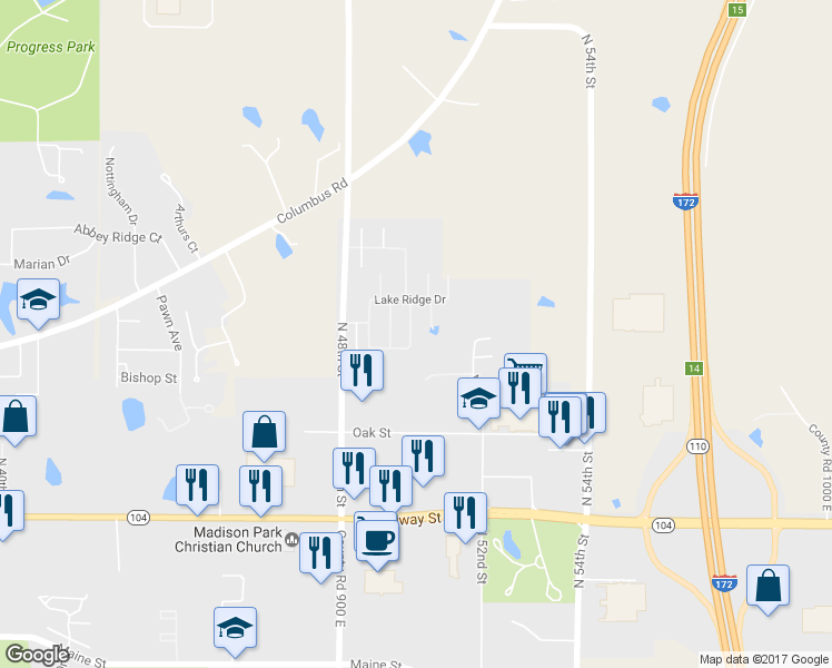 map of restaurants, bars, coffee shops, grocery stores, and more near 4933 Lake View Dr in Quincy