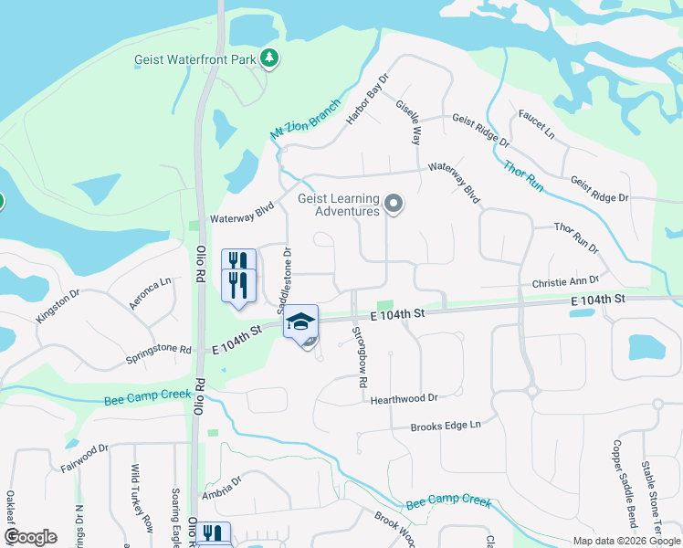 map of restaurants, bars, coffee shops, grocery stores, and more near 10508 Proposal Pointe Way in Fortville