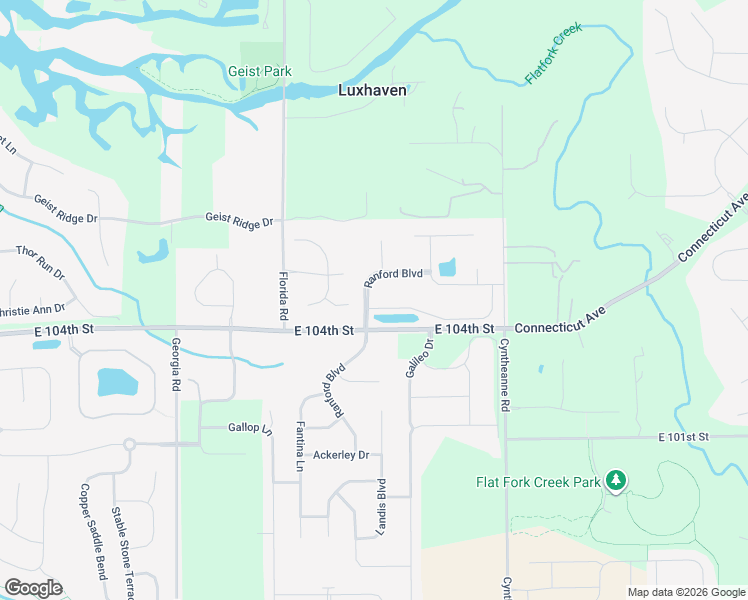 map of restaurants, bars, coffee shops, grocery stores, and more near 10409 Ranford Boulevard in Fortville