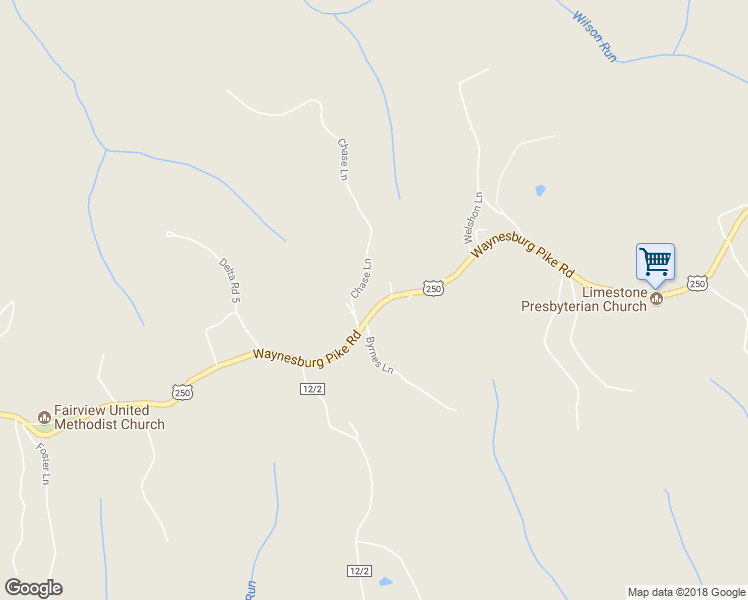 map of restaurants, bars, coffee shops, grocery stores, and more near 124 U.S. 250 in Moundsville