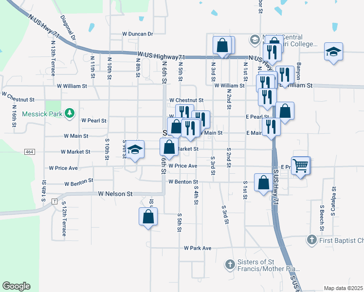 map of restaurants, bars, coffee shops, grocery stores, and more near 125 South 5th Street in Savannah