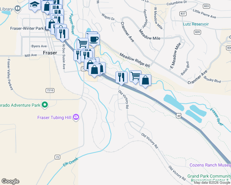 map of restaurants, bars, coffee shops, grocery stores, and more near 701 Zerex Street in Parshall