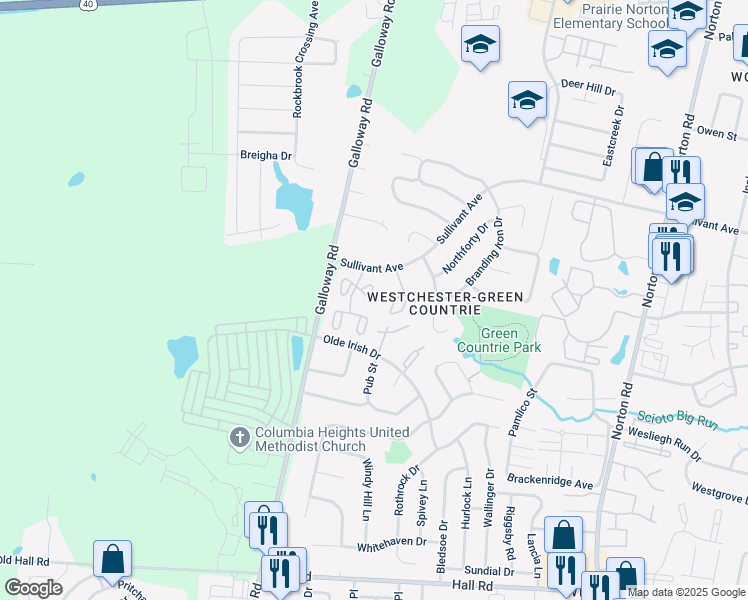 map of restaurants, bars, coffee shops, grocery stores, and more near 5923 Red Ash Court in Galloway