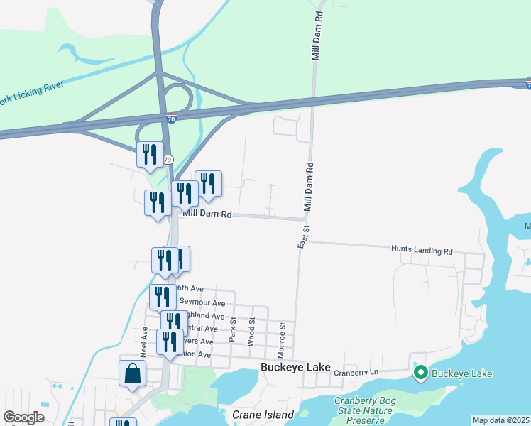 map of restaurants, bars, coffee shops, grocery stores, and more near 4 Mallard Way in Hebron
