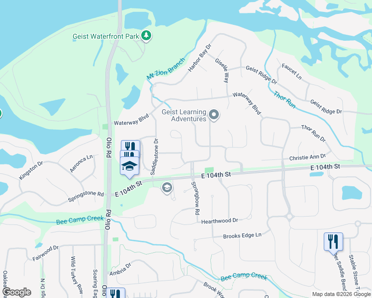 map of restaurants, bars, coffee shops, grocery stores, and more near 10508 Proposal Pointe Way in Fortville