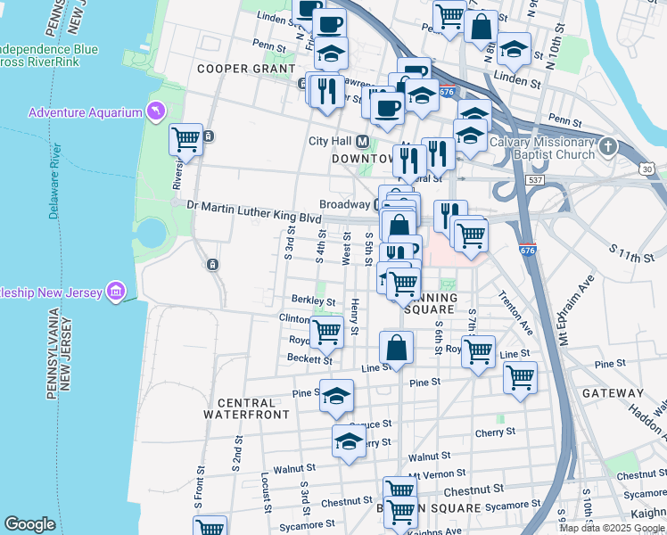 map of restaurants, bars, coffee shops, grocery stores, and more near 418 Benson Street in Camden