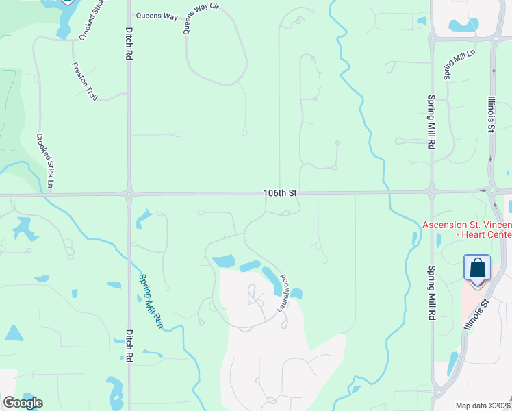 map of restaurants, bars, coffee shops, grocery stores, and more near 1250 Laurelwood in Carmel